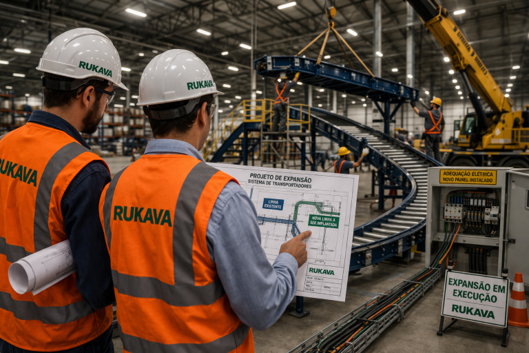 Sistemas de intralogística com esteiras e transportadores industriais